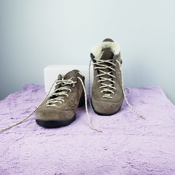 WATERPROOF, CALF LEATHER+SHERPA FUR LINED Taupe Hiker Snow Boot W39 KAMIK BRAND - Picture 7 of 7